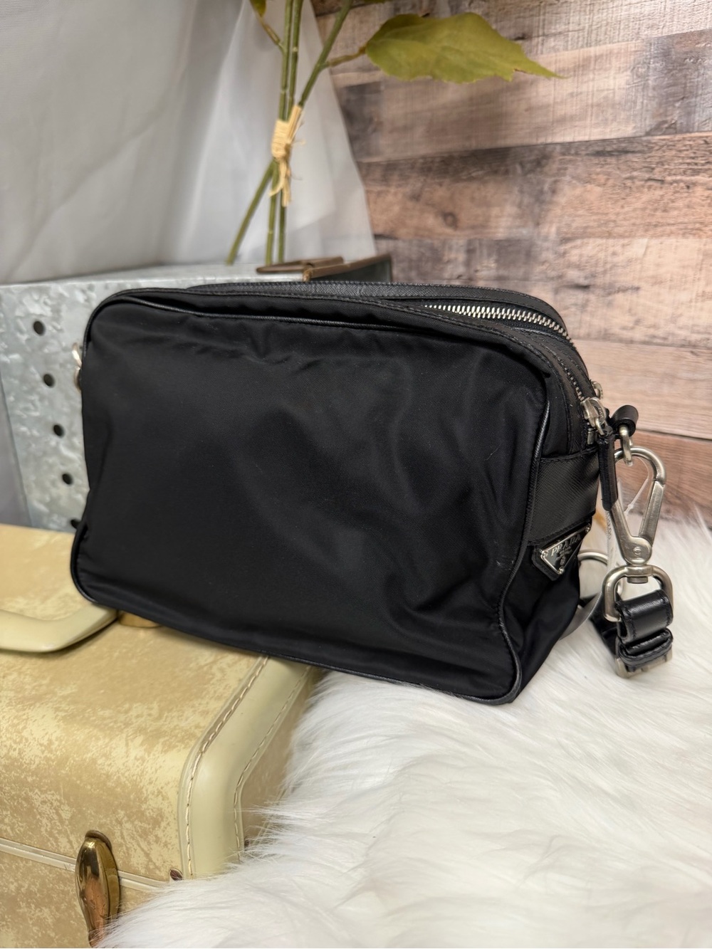 Prada Black Nylon Tessuto Shoulder Bag OS